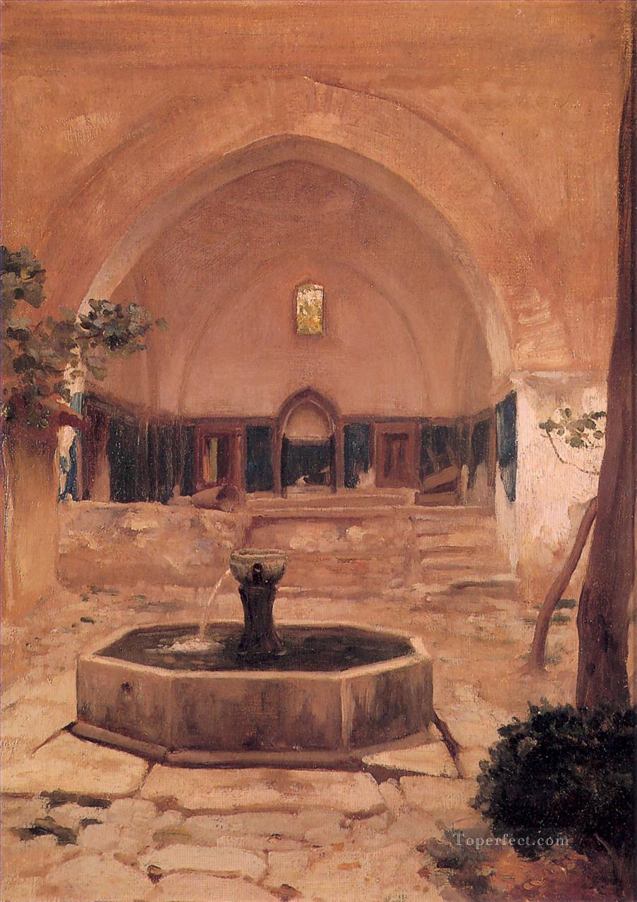 Courtyard of a Mosque at Broussa 1867 Academicism Frederic Leighton Oil Paintings